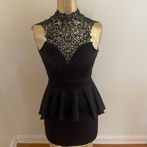RETRO BLACK MINIDRESS & SEXY CUTOUT BACK SZ L BUT FITS LIKE M OR S